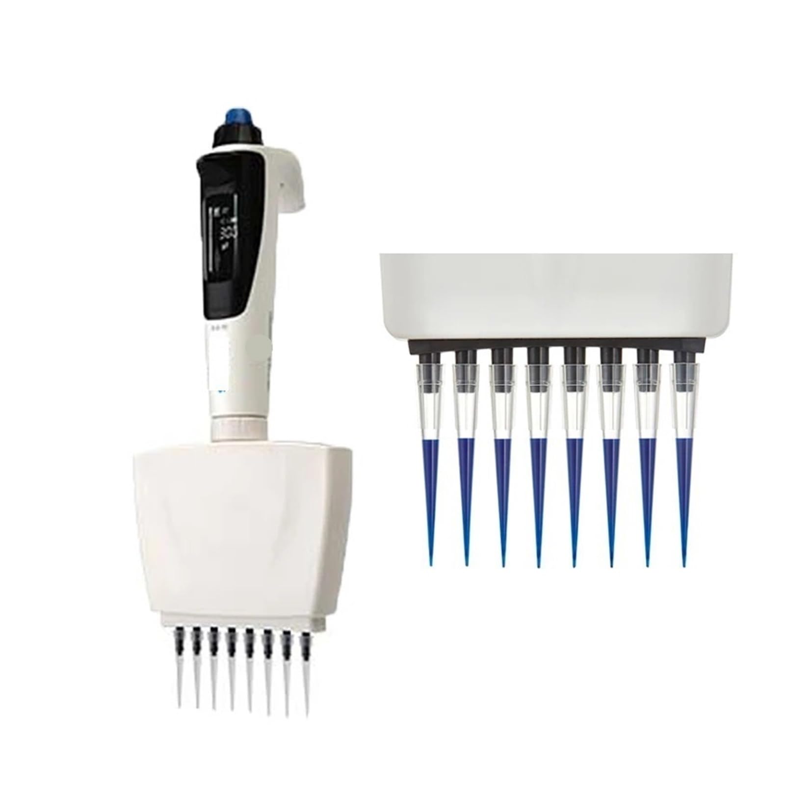 Pipette, Multifunktionale elektrische Achtkanalpipette 0,5–10 ul/10–100 ul/30–300 uldPette Elektrische Pipette Laborpipette(8 Channels 0.5-10ul)