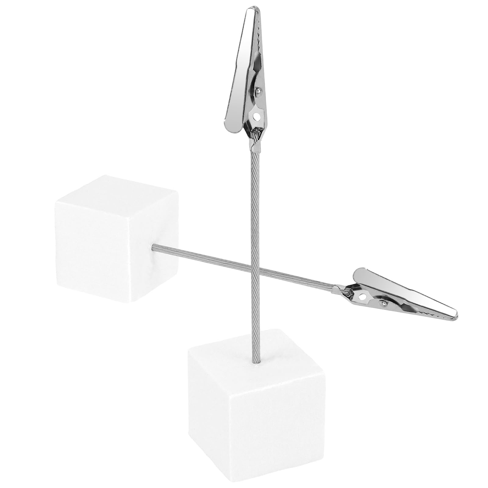 SINJEUN 40 sztuk drewnianych uchwytów na zdjęcia z klamerkami 2,5 x 11,5 cm memo clip stojak biała drewniana podstawa na zdjęcia i notatki
