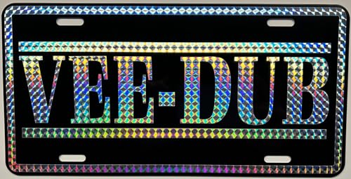 VEE Dub Retro 1970'S Prism Metal Novelty Replica Sign Compatible with VW Volkswagen Bug Beetle Baja Dune Buggy Race Dirt Sand Beach SURF Trip Shop Collection Garage Man Cave Wall Art Display Gift