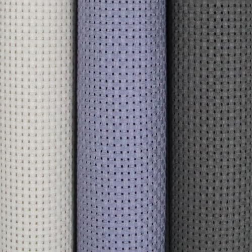 Image of KCS 3 pc of 15 inch x 18 inch(38cmx45cm) 11 Count Cross Stitch Cotton Aida Cloth Needlework Rolled Fabric Box,11CT,Pearl Grey +Light Steel Grey+Dark Grey