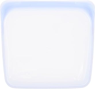 Stasher Sandwich Bag (Amethyst) | Reusable Freezer Bags For Travel and Food Storage | Silicone Plastic Food Bags | 21cm x 20.3cm x 1.3cm / 440ml