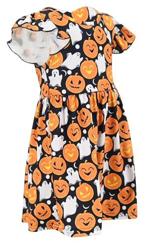 Image of Unique Baby Girls' Short Sleeve Everyday Printed Dresses for Kid and Toddler, Sizes 2T-12Y