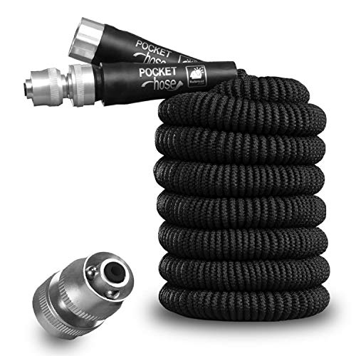 Pocket Hose Original Silver Bullet Lightweight Water Hose by BulbHead - Expandable Garden Hose That Grows with Lead-Free Connectors - Safe Drinking Water Hose – Kink-Resistant & Stores Easily! (50 Ft)