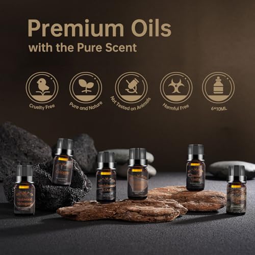 Men Essential Oils Set - 6 Premium Fragrance Oils for Diffusers for Home, Candles & Aromatherapy | Leather, Sandalwood, Cologne, Smoke Vanilla, Oak, Mahogany Scents | Gift Set for Men, Father's Day - Image 5