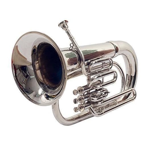 Euphonium Silver Chrome Polish 3 Valve euphonium & Mouth Piece with Bag