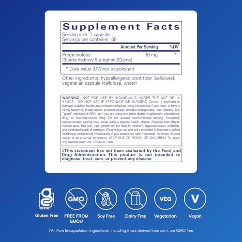 Pure Encapsulations Pregnenolone 10 mg Capsules