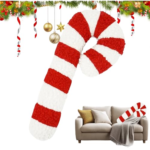 YuuFcy Weihnachts-Zuckerstangen-Kissen, Winter Dekokissen, Süßes...