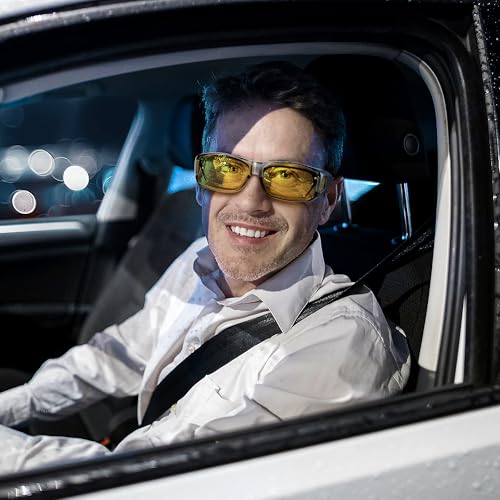 Image of URUMQI Night Vision Driving Glasses Fit Over Eyeglasses for Men Women