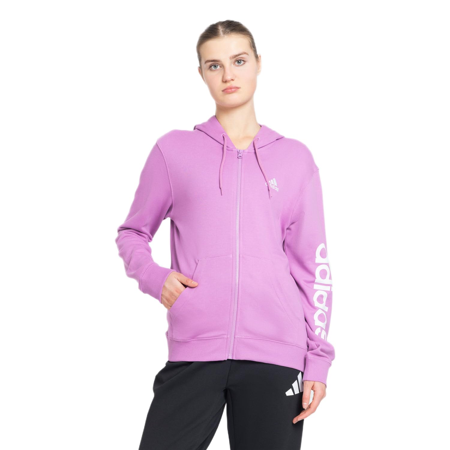 adidas LINEAR FULL-ZIP FRENCH TERRY HOODIE-picture-22