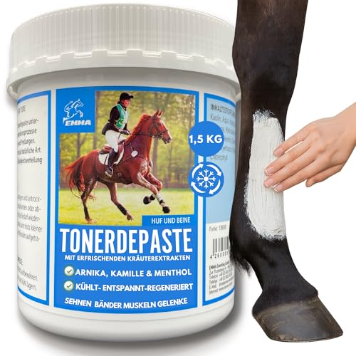 essigsaure Tonerde Salbe für Pferde I Tonerde Pferd - Pferdesalbe & Pferdebalsam Kühlend 1 5 Kg Arnika Salbe - Heilerde Kräuter Paste - Kühlsalbe mit Arnica Gel I Lehm kühlt Muskeln Gelenke Sehnen
