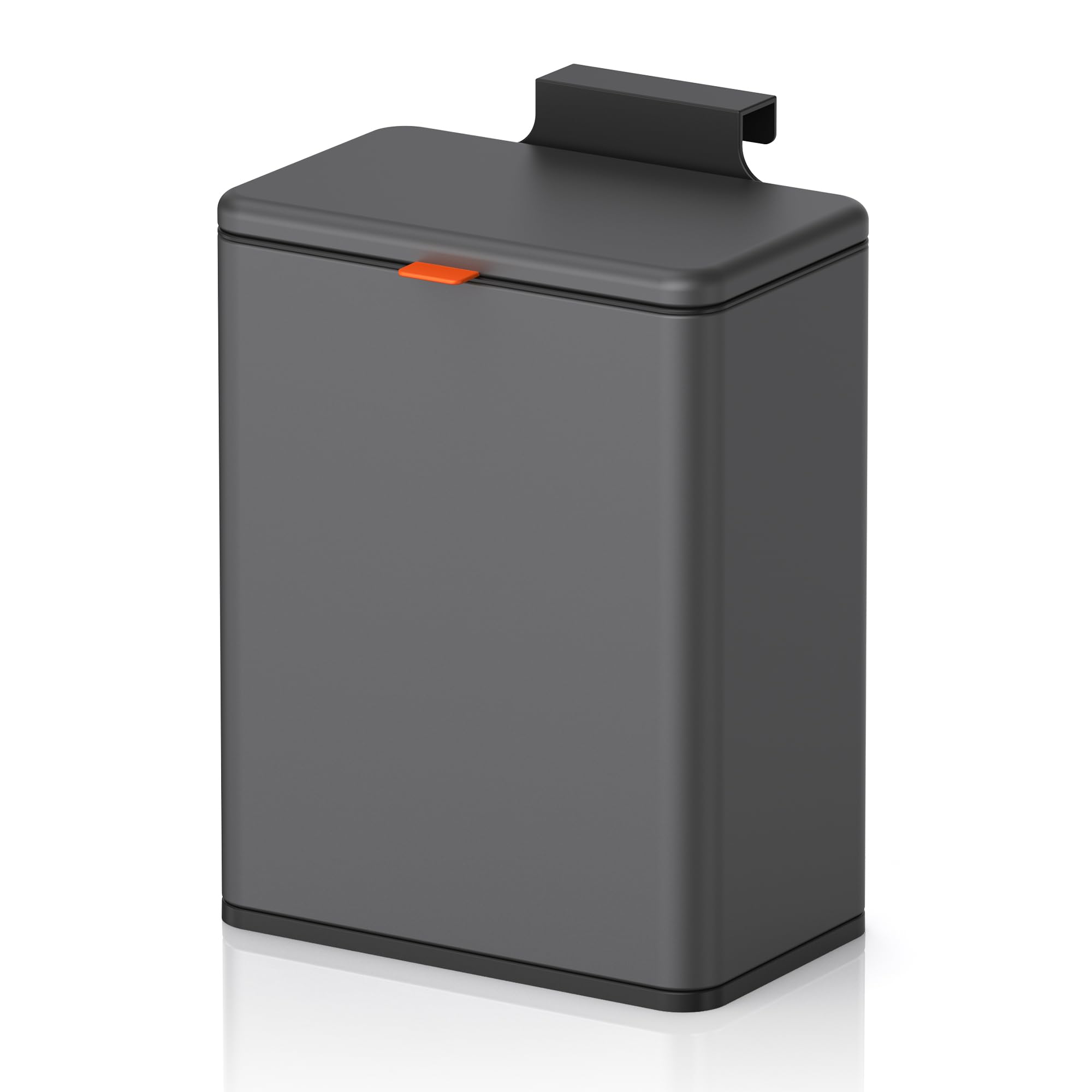 Mbillion Küchenkomposteimer zum Aufhängen, Mülleimer mit Deckel, 6,4 l, Edelstahl-Mülleimer für Küchenschrank, Tür, montierter Mülleimer unter der Spüle, Tür, Wohnmobil, Badezimmer, gebürstetes