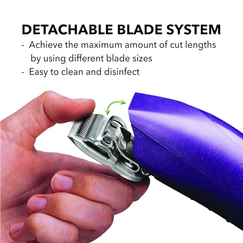 Andis 24820 EasyClip Professional-Animal - Juego de 7 cuchillas de cerámica desmontables, color morado - Imagen 8