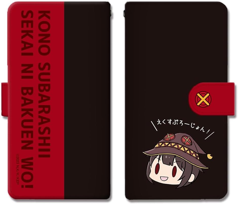 ライセンスエージェント(License Agent) Born Flames into This Wonderful World! Book Style Smartphone Case M Size Megumin Chomusuke Style Swimsuit Ver. Drawing BSAN-KM07-m02