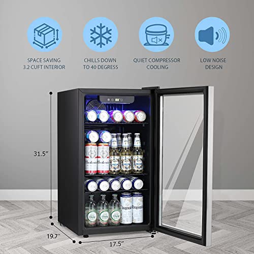 Antarctic Star 5899SSH Beverage Refrigerator Cooler -120 Can Mini Fridge Glass Door thumb #4