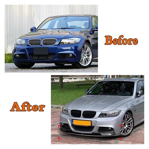 Diffuseur pare-chocs avant haut de gamme pour BMW Série 3 E90 E91 LCI 2009-2012 Gloss Black - 4