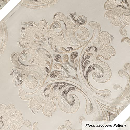 Loom And Mill Luxury Damask Placemats Set Of 6, Floral Jacquard Table Place Mats For Dining Table Kitchen Room Thanksgiving Christmas Decorations, Double Layer Dining Table Mats (12X18 Inch) #TOP2