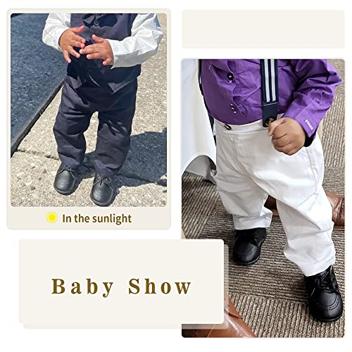 image for Meckior Infant Baby Boys Girls Classic PU Leather Wedding Loafers Brog