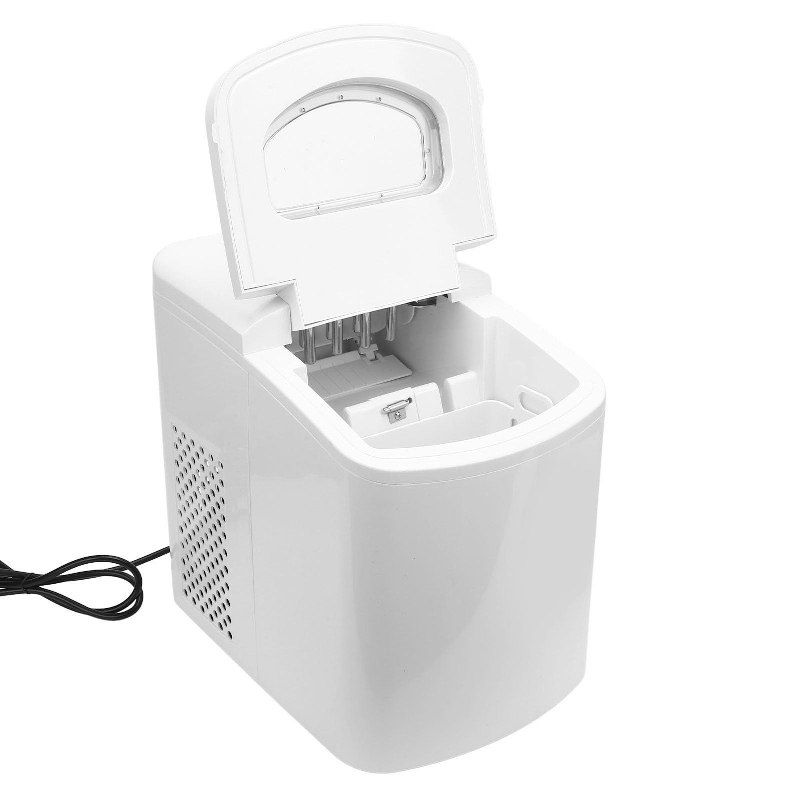 Maker di Ghiaccio da Banco, Macchina per Produttore di Ghiaccio Rotondo Automatico con Cesto e Scoop, Piccolo Produttore di Ghiaccio Portatile per Casa, (Spina UE 220V 60HZ)