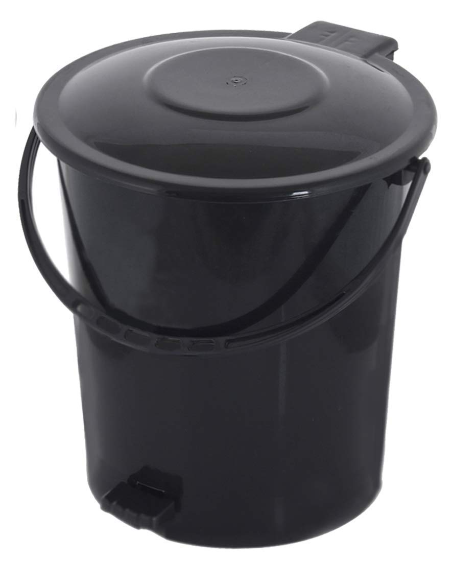 Fun Homes Plastic DUStbin Garbage Bin With Handle, 10 Liters (Black)