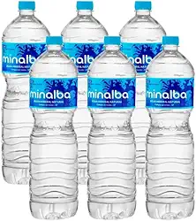 Água Mineral Natural Sem Gás Minalbaª, 1,5L, Pack com 6 Und