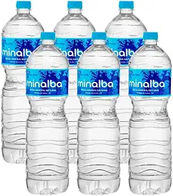 Água Mineral Natural Sem Gás Minalbaª, 1,5L, Pack com 6 Und