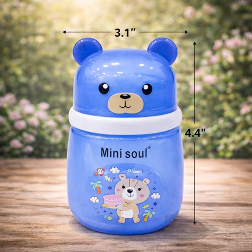 Image of Baby Powder Puff with Container Soft Feather Sponge Powder Applicator for Newborn & Infant Transparent Refillable Case Mess-Free, Leak-Proof, Baby-Safe Powder Puff for Kids Blue