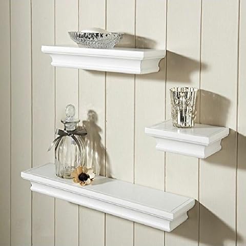 AHDECOR Wandregal 3er Set Schweberegale, MDF Holz Cover