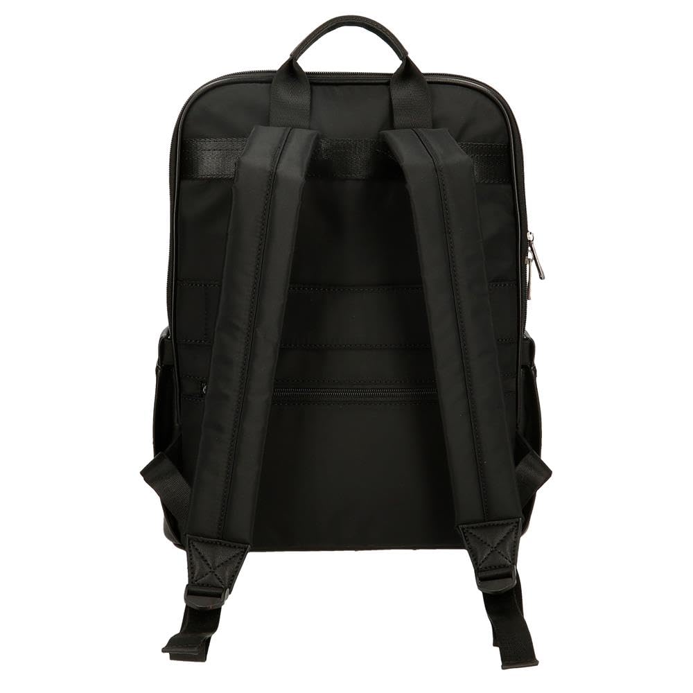 Pepe Jeans Christine Mochila para Portátil Portátil 15,6 Pulgadas Negro 29x40x11 cms Poliéster con Detalles en Piel Sintética 15,6L by Joumma Bags