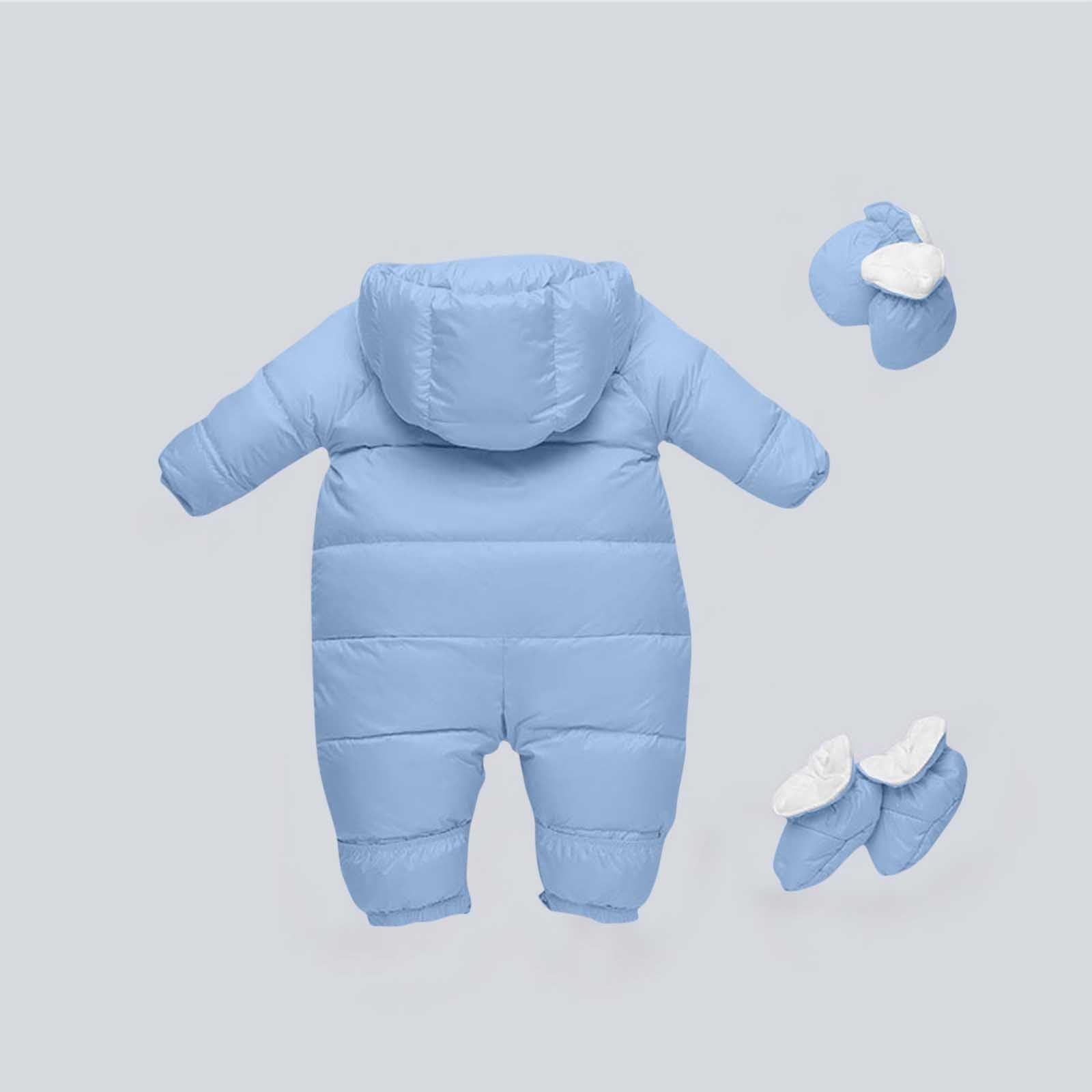Conjunto de mono con capucha y guantes para bebé, abrigo de invierno con forro polar temático, chaleco de manga larga, chaqueta gruesa para exteriores, 0-24 meses