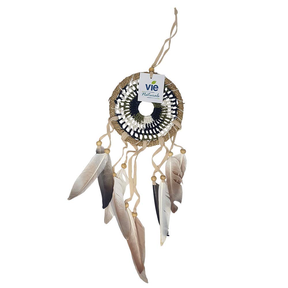 VIE Naturals Crochet Dream Catcher, 12cm, Black & White