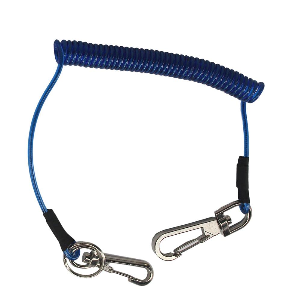 ATORSE Retractable Coiled Fishing Lanyard Steel Wire Pier Rope Tether Blue Sporting Goods | Fishing | Fishing Equipment | Fly Fishing Accessories-image-48