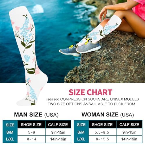 Image of 7 Pack Copper Knee High Compression Socks For Men & Women - Best For Running,Athletic,Medical,Pregnancy and Travel -15-20mmHg