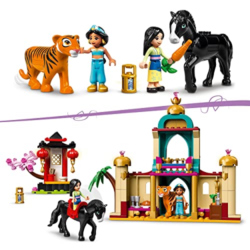 Disney Princess L’Avventura di Jasmine e Mulan, Playset con 2 Mini Bamboline, Cavallo e Tigre 43208 - Lego - Immagine 2
