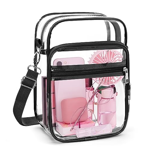 Image of Blvornl Clear Crossbody Bag with Adjustable Shoulder Strap, Stadium Approved PVC Purse Bag, Messenger Bag