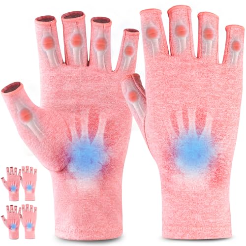 AovYoo Arthritis Compression Gloves Knitting Typing Driving 2 Pairs M