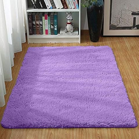 Txyk Ultra Soft Indoor Modern Area Rugs Fluffy Living Room Carpets Suitable for Children Bedroom Home Decor Nursery Rugs 60 * 120 cm (Purple) Cover