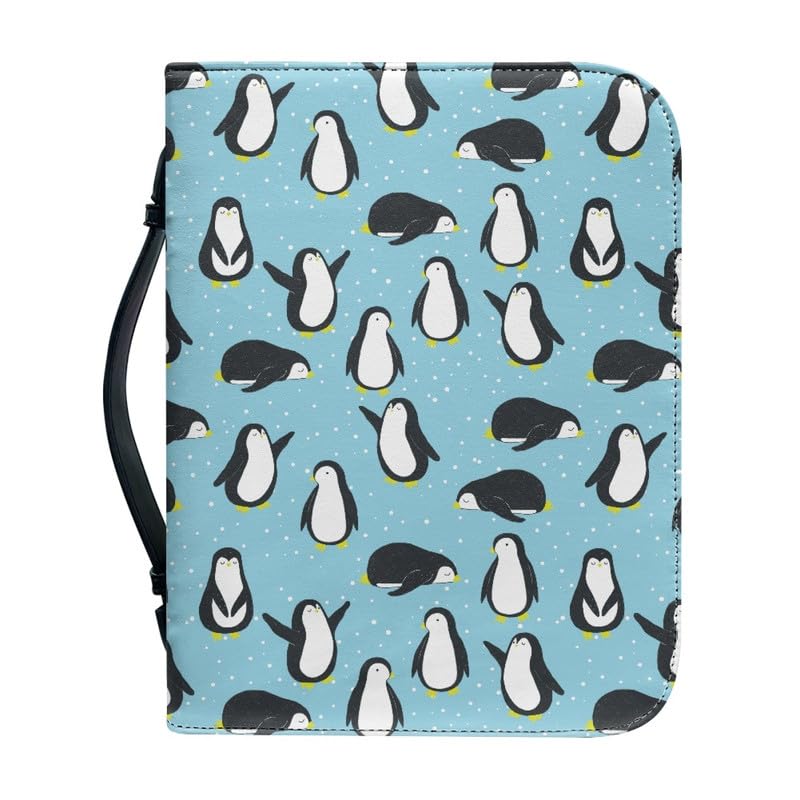Garronmavis Polka Dot Penguins Bible Cover for Men - Cartoon Penguin Bible Case Aesthetic Animal Arts Books Tote - L — image 1