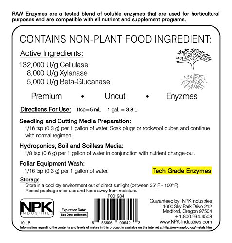 RAW Enzymes 10lb potenciado para plantas miniatura 5