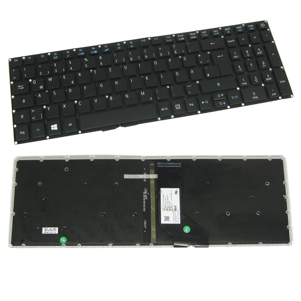 Trade-Shop Original QWERTZ Deutsch Tastatur mit Hintergrundbeleuchtung für Acer Aspire 5 Serie A515-41G A515-51 A515-51G A517 A517-51 (Deutsches Tastaturlayout)
