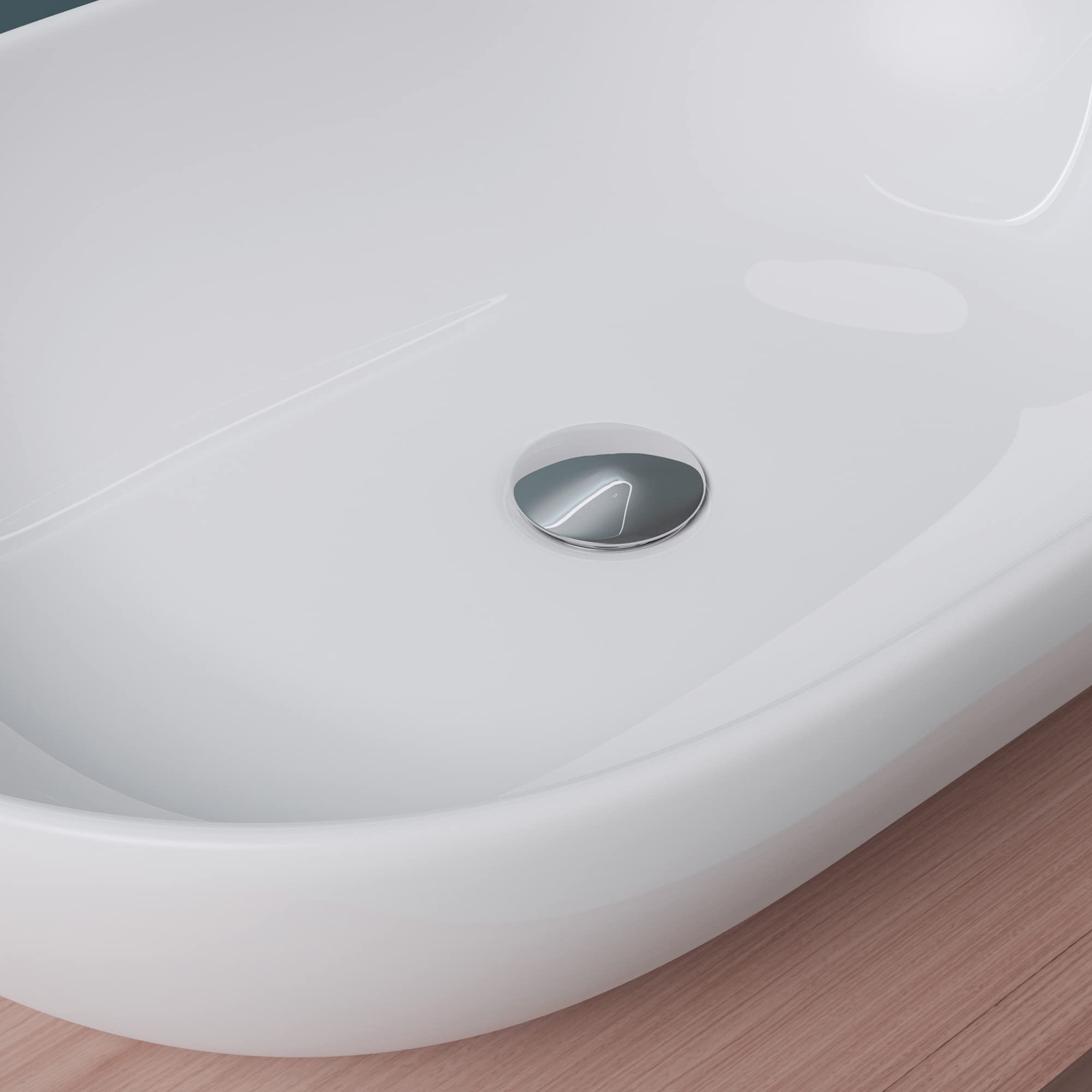 Mai & Mai Lavabo da Appoggio 60X40X15cm, Lavandino Bagno Ovale Brüssel322 Lavabo in Ceramica Nano Rivestimenti inclusi