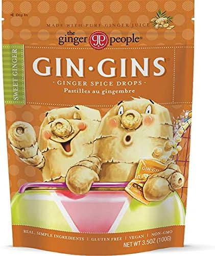 The Ginger People Gin Gins Drops, Ginger Spice, 3.5 Ounce