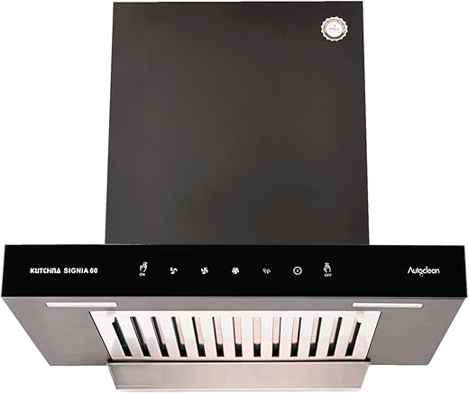 Kutchina Signia 60 Autoclean Chimney for Kitchen with Baffle Filter | 3rd Gen Dry Auto Clean | 1200 m³/hr Suction | Touch Control + Wave Sensor |...