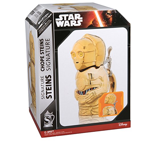 Star Wars C-3Po Beer Stein - Collectible Ceramic Figural Mug With Pewter Metal Hinged Lid #TOP5