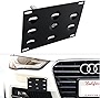 DEWHEL JDM Front Bumper Tow Hook License Plate Mount Bracket Holder Screw on for Audi A4 S4 B8 A5 A7 S5 S7 RS5 RS7