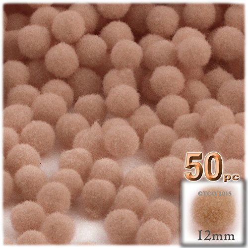 The Crafts Outlet 50-Piece Multi Purpose Pom Poms, Acrylic, 12Mm/About 0.5-Inch, Round, White #TOP5