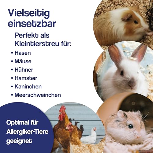 Gebrüder Goller Bio Miscanthus Einstreu 60 Liter - Staubarm & Saugstark - Einstreu für Kleintiere wie Kaninchen, Meerschweinchen, Hamster - Kleintierstreu aus biologischem Anbau - 100% Natur