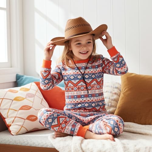 Image of PATPAT Toddler & Kids Pajama Sets with Bamboo Viscose, Snug Fit Pjs for Girls, All-Season Comfort Sleepwear, Ages 2-12 Years