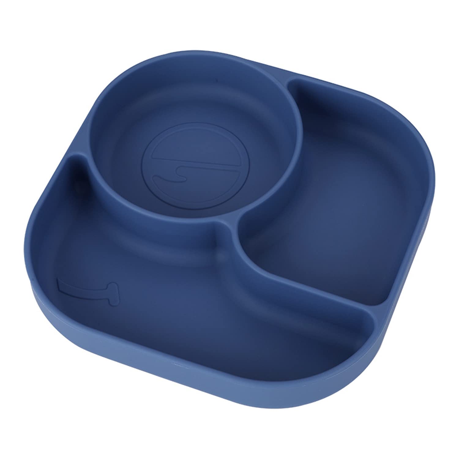 LongDearBaby Silicone Suction Plate,Toddler Divided Dish,Kids Silicone Placemat Fits Most Highchair Trays, Microwave Dishwasher Safe (S-Blue)