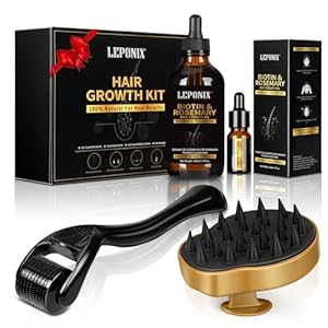 LEPONIX Rozemarijn Olie voor Haar, groeiserum met haarroller voor hoofdmassage Haarverdikkingsproducten Haaruitval behandeling voor menfor mannen Vrouwen 120ml