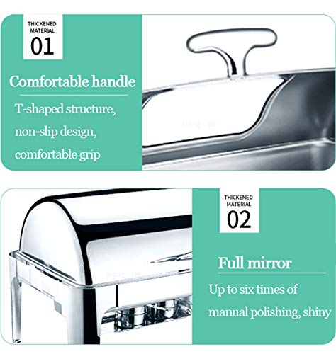 DBMGB Speisenwärmer Chafing Dish Elektrisch 9L Buffetwärmer Warmhalteplatte Warmhaltebehälter für Küchenparty Bankett… – Bild 8